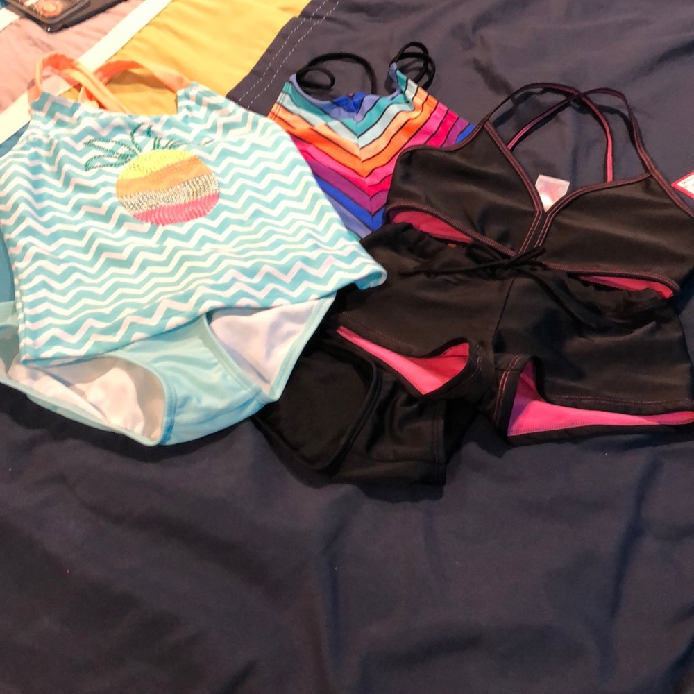Girls lot bathing suits size 6-7